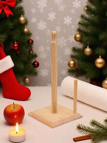 1Pc Wooden Paper Towel Holder,Kitchen Paper Towel Dispenser, Paper Towel Holder Countertop,Bamboo Paper Towel Roll Holder,Napkin Stand On The Desk,Kitchen Towel Rack,Tissue Rack For Kitchen,Dining Room,Restaurant,Plastic Wrap Holder,Table Top Items,Kitchen Storage,Organizer,Standard Roll Holder For Cabinet,Stand With Anti-Skid Base