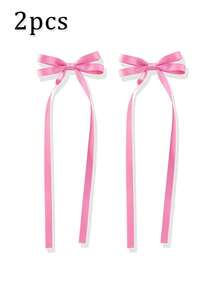2 件装甜美芭蕾缎带蝴蝶结发夹，适合女孩 - 彩色 - 查看 28