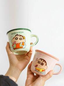 CRAYON SHINCHAN 蜡笔小新官方合作款陶瓷杯，带标记的家用早餐咖啡杯，可爱女友/情侣水杯，节日/生日礼物 - 蠟筆小新刻度杯 340ml - 查看 3