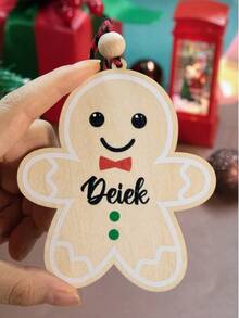 Custom Christmas Decorations With Name, Personalized Christmas Tree Decorations, Customized Christmas Ornaments, Customizable Christmas Gifts, Wooden Gingerbread Boy And Girl Pendants, Diy Ornaments, Christmas, Party Decorations, Living Room Decor, Indoor, Outdoor, Garden, Room Decor, Boy, Girl, Mom - Style a - View 4