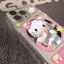 Sanrio Etui na telefon Sanrio Hello Kitty Bowknot KT Cat z przezroczystym bąbelkiem, odporne na wstrząsy, kompatybilne z telefonami Apple, styl, wodoodporny, odporny na upadki i zarysowania