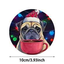 1set/4pcs/6pcs Christmas Snow House Patterned Diatom Mud Coasters, Suitable For Home Decoration, Coffee Shops, Afternoon Tea, Restaurant Decoration, Theme Parties, Daily Decoration, And Can Also Be Given As Christmas Gifts