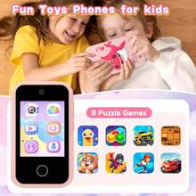 2025新款儿童智能手机玩具,2.8英寸触摸屏,双1080P摄像头,18款学习游戏和应用程序,包含鲨鱼造型手机壳和32GB SD卡,适合3-12岁男孩女孩的圣诞节/生日礼物 - 彩色 - 查看 6