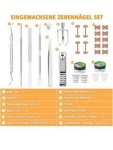 Zestaw do leczenia wrastających paznokci u stóp, zestaw narzędzi do usuwania wrastających paznokci u stóp, korektor wrastających paznokci u stóp, plaster korygujący do paznokci u stóp, paski korygujące do paznokci u stóp, zestaw narzędzi do pedicure z pilnikiem do podnoszenia paznokci u stóp