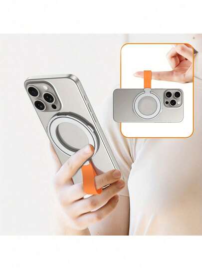 Soporte magnético plegable y giratorio de 360° para teléfono, con fuerte atracción magnética, soporte de escritorio universal portátil, hecho de aleación de zinc con diseño ultra delgado, adecuado para smartphones, compacto e invisible, sin necesidad de adhesivo, ideal para uso en el automóvil y en el hogar, soporte de escritorio para teléfono, accesorio de escritorio, accesorio moderno, soporte para teléfono en sitio de construcción, soporte para teléfono de entusiastas de la tecnología, accesorio de moda