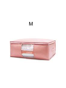 1/3pcs Plain Quilt Storage Bag,Comforter Storage Bag - Folding Organizer Bag For King/Queen Comforters, Pillows, Blankets, Bedding/Quilt, Blanket, Duvet, Mothproof Space Saver; Large Collapsible Organizers, Decorations Autumn Decor Festival Decor Room Decor Home Decor Bedroom Decor, Pink Closet Organization And Storage Clothes Organizer