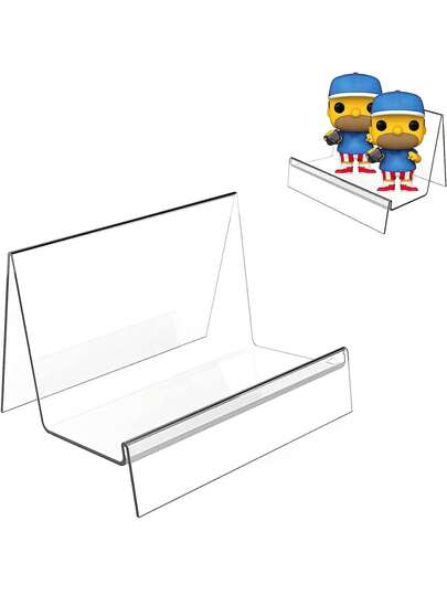 1 pieza Soporte de exhibición de billetera de acrílico, estante de almacenamiento claro para gafas, álbumes, CD, revistas, postales, cuadros, platos, obras de arte, teléfonos.