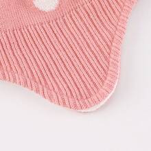 Baby Boys Girls Winter Hat And Collar Scarf Set Knit Toddler Earflaps Beanie Kids Warm Fleece Lining Hat With Pompom