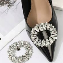 New Detachable Shoe Decoration Accessories Metal Artificial Crystal Shoe Buckle Versatile Women's Shoes Shoe Flower High Heels Wedding Shoe Accessories