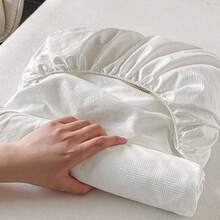 1 husă de protecție pentru saltea, prietenoasă cu pielea, cu design în carouri în relief, cu buzunar adânc, pentru utilizare în toate anotimpurile, moale și respirabilă, lavabilă la mașină, potrivită pentru dormitor, hotel, cadou pentru casă de vacanță