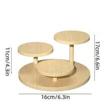 1pc Wooden Trapezoid Shelf, Wooden Desktop Storage Organizer Rack, Multi-Tier Display Stand For Jewelry, Succulents, Home Use - Multicolor - View 7