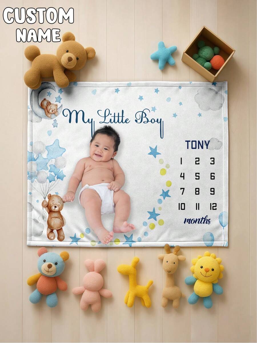 Individuelle Baby Meilenstein Decke, Cartoon Thema Baby Monats Meilenstein Decke, Baby Sport Kinderzimmer Decke, Baby Alters Decke, Baby Kalender Decke, Cartoon Thema Baby Foto Decke