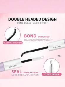 2-In-1 Eyelash Adhesive And Sealer, Suitable For Eyelash Clusters, 72-Hour Super Strong Hold, Long-Lasting And Non-Irritating, Suitable For Home DIY (Black Adhesive And Sealer, 10ml) - Dusty Purple - View 5