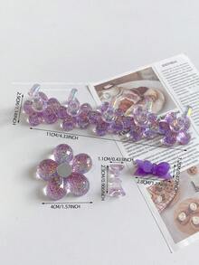 3D 亚克力极光冰透明格子美甲支架练习架美甲装饰套装，包含树脂水晶球、钻石、复古花卉激光设计，适用于 DIY、家居、户外、女性、母亲、姐妹、妻子、女朋友、婚礼、美甲沙龙、情人节