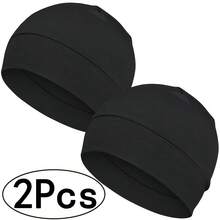 2-Packs Skull Caps For Men Women, Beanies Lightweight Beanie Sleep Hats Breathable Helmet Liner Lightweight Sleeping Cap For Chemo Hair Loss