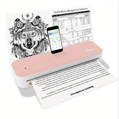  PeriPage A40 Wireless Thermal Printer - No Ink Needed, Print On A4 And Multi-Size Roll/Folded Paper, For Docs/Labels/Photos, Works With Smartphone & Computer