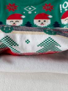 Kids Boys Girls Christmas Santa Claus & Christmas Tree Pattern Long Sleeve Sweater, Christmas Gift, Christmas Snowflake Crew Neck Pullover, Suitable For Christmas Party, Daily Wear, Spring, Autumn, Winter