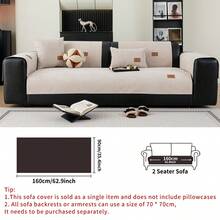 1 szt. Jednokolorowy, wodoodporny pokrowiec na sofę, skórzana etykieta, antypoślizgowy spód, przyjazny dla zwierząt, nie gubiący sierści, odpowiedni do sypialni, salonu, biura, wystroju wnętrz, pasuje do sof jednoosobowych, dwuosobowych, trzyosobowych, czteroosobowych i modułowych