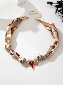 1pc Fashion Heart, Cross, Flower, Ocean & Floral Pattern Scarf Necklace - Scarf Necklace - View 20