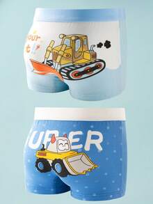 8 Pairs Of Cartoon Dinosaur Car Print Boy Cotton Boxers, Big Boy Boy Baby Multi-Color Boxer Briefs Comfortable And Soft Four Seasons