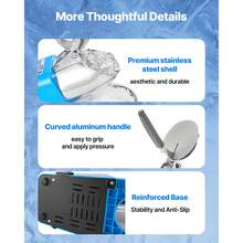 Ice Crusher Machine, 286lbs Per Hour Electric 4 Blades Snow Cone Maker, Stainless Steel Shaved Ice Machine With Bowl And Cover, 300W 2000RPM Ice-Shaver For Home And Commercial Use, Blue - 查看 6