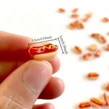 10 Mini Resin Hot Dog Figurines, Fake Hot Dog Toy House Decoration, Micro Landscape DIY Craft Ornaments, Suitable For Toy House Accessories, Miniature Toy House Accessories - 10個 - 查看 4