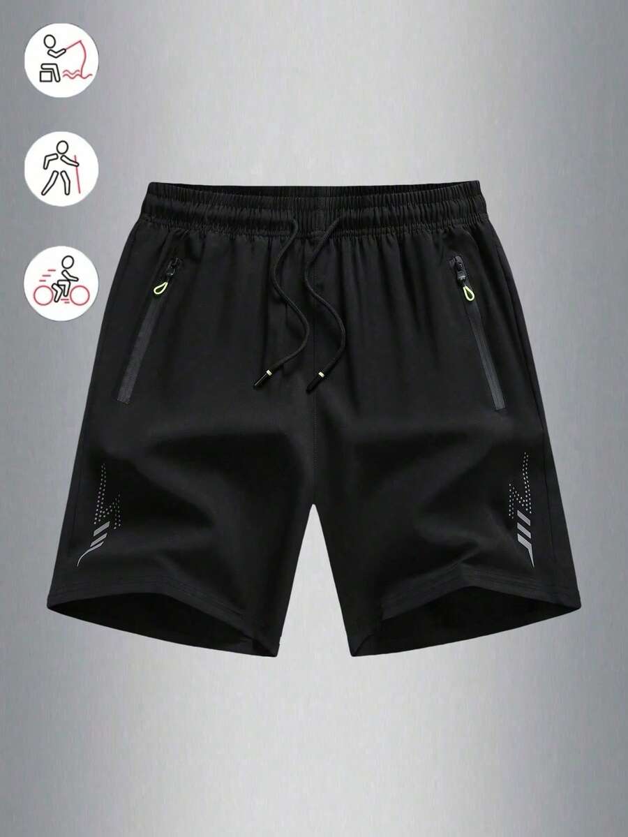 Men's Summer Lightweight Breathable Sports Shorts, Outdoor Running Fitness Hiking Biking Loose Shorts