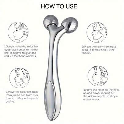 1/2 dụng cụ mát xa mặt bằng nhựa, dùng được cho cả mặt và cơ thể, dụng cụ chăm sóc da không gây dị ứng dành cho phụ nữ | Dụng cụ nâng cơ mắt và cổ hình cầu, bộ quà tặng làm đẹp và giảm béo di động bền bỉ