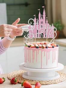 1 Đồ trang trí bánh theo chủ đề lâu đài - Trang trí bánh lâu đài công chúa màu xanh, hồng, vàng - Thích hợp cho sinh nhật theo chủ đề lâu đài công chúa, xứ sở thần tiên mùa đông, trang trí tiệc Giáng sinh - Nhiều màu - Xem 6