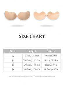 ZBEIAIR 1 Pair Women's Reusable Sticky Push-Up Bra, Invisible Strapless Adhesive Bra, Suitable For Wedding Gowns, Strapless And Backless Dresses