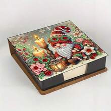 5D Diamant Malerei Set - Weihnachtselement Notizbuch Memo Box - Einzigartiges handgemachtes Geschenk, Diamant Kunst Set, asymmetrische runde Form, einzigartiges handgemachtes Geschenk für Büro und Schreibtisch Zuhause