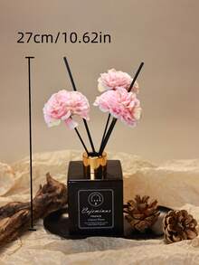 1 Stück, 50ML Lufterfrischer mit 5 Stück Duftstäbchen, geeignet für Badezimmer Geruchsbeseitigung, Schlafzimmer Duft, Wohndekoration, Glasflasche, rechteckig, feder-frei, langanhaltender Duft ätherisches Öl, ideal zum Gerüche entfernen, Valentinstag Geschenk, Aromatherapie, Diffuser, Raumduft, Raumauffrischer