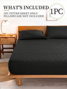 1pc Fitted Sheet, Bedding, Bed Sheet, Waterproof  Fitted Sheet, Skin-Friendly Mattress Cover, Soft And Comfortable Bedding For Bedroom, Room Decor, Halloween Decor, Christmas Decoration, 11.8 Inch Deep Pocket Cooling Breathable Quilted Fitted Sheet For All Seasons, For Single, Twin, Full, Queen And King Size, Solid Color Mattress Protective Cover, Dustproof, Comfortable And Machine Washable - 彩色 - 查看 7