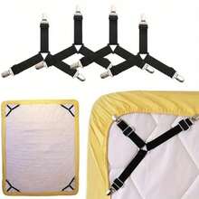 8/12 Piece Black Anti Slip Triangular Fixator, Elastic Bed Sheet Fixator, Suitable For Mattress Protective Covers, Sofa Cushions, Bed Covers - Multifunctional For Beds, Sofas, Chairs, And Easy To Use, Bedding Clip - 黑色 - 查看 9