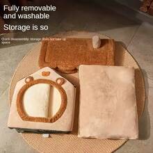 Fully Enclosed Pet House Thickened | Foldable Detachable Washable Cat Dog Bed, All-Season Nest For Small Medium Pets (Air Conditioning Room Suitable) - Multicolor - View 7