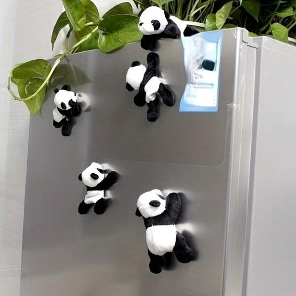 1pc Cute Panda Fridge Magnet, Creative Bicycle Rearview Mirror Hanging Decor, Memo Pad Sticker, Panda Gift