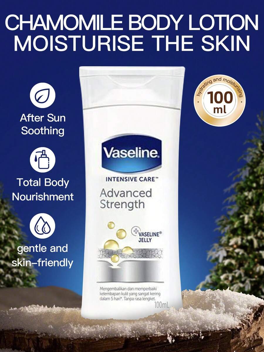 Vaseline 1瓶100毫升凡士林可可润肤乳，滋养、提亮、保湿，纯可可脂+维生素B3，72小时长效保湿，适合干性、暗沉肌肤 - 白色 - 查看 1