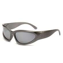 European And American Y2K Millennium Style Future High-End Fashion Glasses INS New  Glasses - Khung bạc trắng - Xem 10