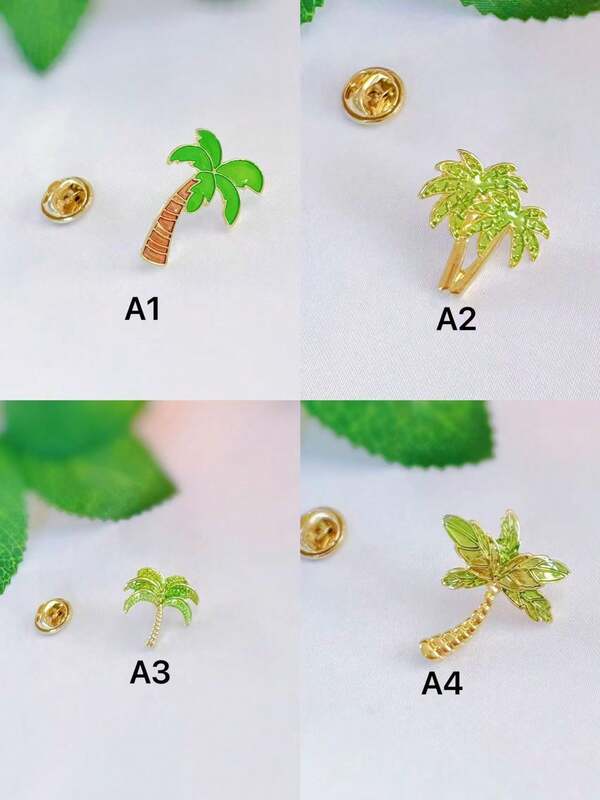 1 pieza Broche de aleación de zinc con diseño de palmera, adecuado para ropa de mujer, bolsos, bufandas, sombreros, accesorios de Halloween, accesorios de joyería para el Día del Maestro, accesorios de disfraz, dijes para bolsos, accesorios de oficina