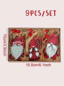 9 piezas Colgante de Gnomo Navideño, Decoración de Enano de Madera, Adornos Navideños, Decoraciones Navideñas para el Hogar, Decoraciones para Árbol de Navidad, Suministros para Fiesta de Navidad Feliz, Regalo de Navidad, Decoración Navideña, Adorno Colgante