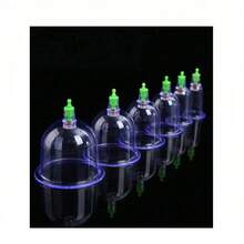 1盒 - 6/12件装便携式真空拔罐套装，个人放松身体按摩吸杯套装，塑料真空拔罐泵放松盒，用于按摩护理（身体按摩器，改善血液循环，放松技巧，缓解压力，健康爱好者，身体按摩器） - 彩色 - 查看 9