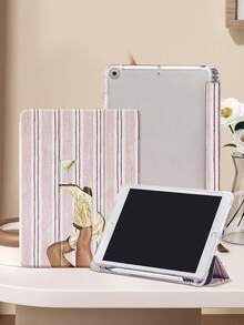 Western Cowboy Striped IPad Case, Compatible With IPad Air 4/5 (10.9 Inch), IPad 7/8/9 (10.2 Inch), Tab S6 (10.4 Inch), Tab A7 Lite (8.7 Inch), Stylish Leather Protective Cover, Great Gift For Back To School, Valentine's Day, New Year - Multicolor - View 3