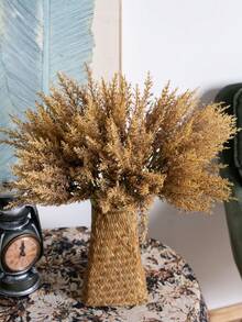 6/18 Pcs Artificial Grass Plants Wheatgrass Fake Grass Shrubs Plastic Grass Onion Grass Flowers UV Resistant Plants Bohemian Home Table Decor Rustic Farmhouse Party Home DIY Crafts Patio Flower Garden Farmhouse Flower Arrangements Table Centrepieces - Coffee Brown - View 13