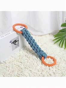 1pc Dog Chew Toy, Durable Braided Rope Toy For Teeth Grinding, Interactive Tug Of War Toy Suitable For Medium & Large Dogs - Multicolor - View 4