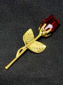 1pc Crystal Red Rose Gift With Silver Leaf Infinity Flower|Handmade Wrapped|Thanksgiving/Wedding/Anniversary/Valentine's Day Gift For Her - Multicolor - View 13