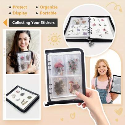 1 Piece Of Edge Wrapped Zipper Hole Loose Leaf Notebook Shell, Inner Pages, Suitable For Storing Small Cards, Categorizing Bills, Displaying Photo Albums, And Keeping Account Records. Available In Multiple Colors