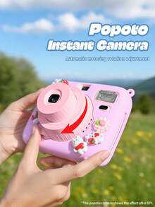 Popoto Instant Camera, Compatible With Mini Instant Film, Includes 10 Sheets Of Film, 5 Shooting Modes For Various Scenes, Center-Axis Viewfinder, Compact And Stylish, Instant Photo Printing (Batteries Not Included) - Camera + Film + Silicone Protective Case - View 5