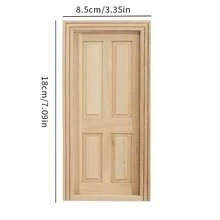 1pc 1:12 Scale Miniature Unfinished Furniture DIY Kit, 16-Grid Openable Window, 6-Grid Double Door, 4-Grid Pointed Top Door, Wooden Material For Dollhouse Model, Suitable For Micro Scene Shooting Props - Multicolor - View 4