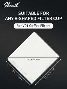 shoxil 100pcs Size 01&02 White Square Coffee Filters, Disposable Filter Paper For Pour Over And Drip Coffee Maker - White - View 12