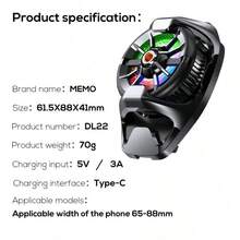 MEMO 品牌 DL22 手机散热器，15W 手机散热器，带半导体冷却芯片，通用手机冷却风扇，适用于手机游戏、直播、户外 Vlog - 彩色 - 查看 9